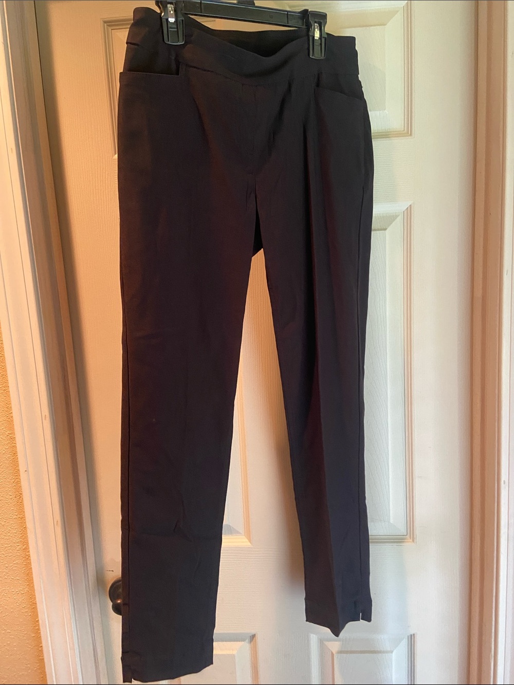 Slim- Sation  Black Straight-Leg Dress Trousers